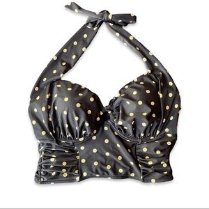 Unique Vintage Swim underwire polka dot top, XXL
